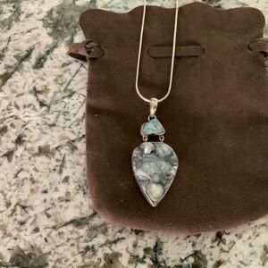 Drusy pendant Sterling silver